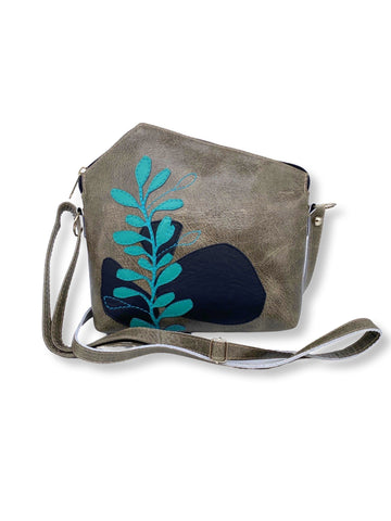 BRANCH medium/small triangular bag (grey/black & teal)