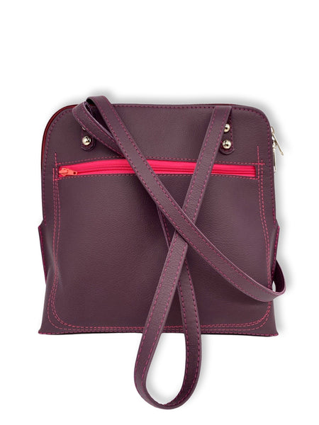 FIG LEAVES medium shoulder bag (grape/pink & coral)